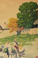 Neogrády A jelzéssel: Mosás. Olaj, vászon. Dekoratív fakeretben. 60×80 cm