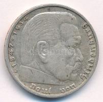 Német Harmadik Birodalom 1935J 5M Ag "Hindenburg" T:XF patina German Third Reich 1935J 5 R...