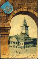 Brassó town hall litho