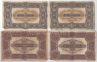 1920. 50K "Orell Füssli Zürich" nyomdahely jelöléssel (2x) + 1920. 100K "Orell Füssli...