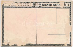 Art Nouveau lady. Stoff-Reproduktion, B.K.W.I. Serie V. Wiener Werkstätte, Stoffmuster-Entwurf von W...