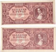 1946. 100.000BP (2x) eltolódott nyomat T:VF-F szép papír Adamo P36