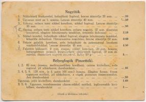 1932 Abonyi Jenő bélyegkereskedő 2-részes kihajtható reklámlapja. Budapest V. Váci utca 45. / Hungar...