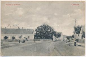 1911 Csanálos, Cenalos, Urziceni; Plébánia és Fő utca. Csókás László kiadása / parish and main street + "POSTAI ÜGYN." (fl)