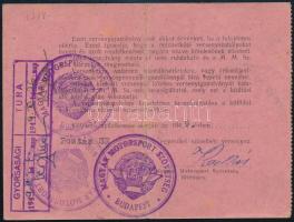 1949 Magyar Motorsport Szövetség fényképes versenyvezetői igazolvány, bélyegzőkkel