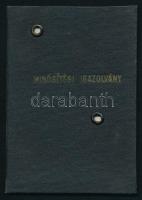 1951-1952 Országos Testnevelési és Sport Bizottság fényképes minősítési igazolvány