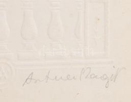 Artner Margit (1954-): Emlék. Rézkarc, papír, jelzett, 10x7,5 cm. Üvegezett fakeretben