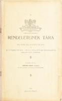 Magyar Királyi Honvédség - Csendőrség - rendeleteinek tára. 1874. évtől 1912. aug. hó 30-ig. Az új véderőtörvény - az új katonai bűnvádi perrendtartás tárgymutatós átnézete. Összeáll.: Scherer Károly főhadnagy, m. kir. szatmári 12. honvéd gyalogezredben. Szatmárnémeti, 1912., nyn., 176 p. Kiadói félvászon-kötés, kissé foltos borítóval, a borítón és a gerincen kis szakadással.