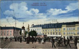 1912 Pozsony, Pressburg, Bratislava; Piactér, üzletek / Marktplatz / market square, shops (EK)