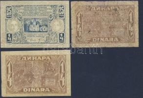 Jugoszlávia 1921. 25P=1/4D (3x) T:II-,III