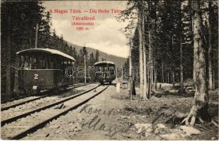 1910 Ótátrafüred, Tátrafüred, Altschmecks, Stary Smokovec (Magas-Tátra, Vysoké Tatry); villamos megálló / tram station (EK)