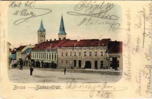 1899 (Vorläufer) Szászváros, Broos, Orastie; utca, F. Eisenmenger üzlete. H. Graef kiadása / street view, shop (vágott / cut)