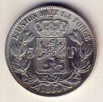 Belgium 1869. 5Fr Ag II.Lipót T:3