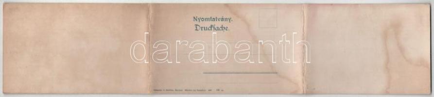 Tátra, Magas-Tátra, Vysoké Tatry; Csorba-tó. 3 részes kinyitható panorámalap, Cattarino S. 1905. 141...