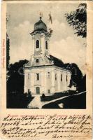 1901 Szántó, Santovka; Szántói savanyúvíz forrás, templom a parkban. Divald Károly / church (Rb)