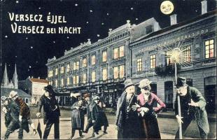 Versec at night with Hotel Hungária