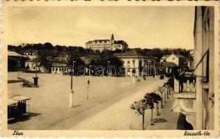 1940 Léva, Levice; Kossuth tér, országzászló / square, Hungarian flag (EK)