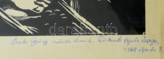 Derkovits Gyula (1894-1934): Dózsa. Nyomat, papír, jelzés nélkül, Derkovits Gyula özvegyének autográ...