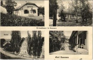 1911 Bázna, Báznafürdő, Felsőbajom, Bad Baassen, Baiumul de Sus; Wohnhäuser, Hotel National, Raiffeisen Haus / villák, fürdő, Nemzeti szálloda