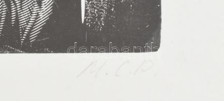 Molnár C. Pál (1894-1981): Itáliai város. Fametszet, papír, utólagos jelzéssel, üvegezett fakeretben...