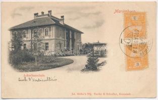 1901 Barcaföldvár, Földvár, Marienburg, Feldioara; Ackerbauschule / Mezőgazdasági iskola. Jul. Müller utóda Tartler & Schreiber kiadása / agricultural school (EK)