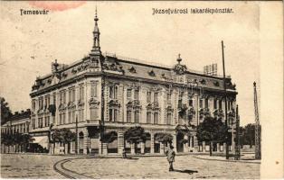 1914 Temesvár, Timisoara; Józsefvárosi takarékpénztár, Párisi Nagy áruház üzlete / Iosefin savings bank, shop (fl)