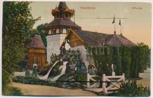 1913 Félixfürdő, Baile Felix; Hőforrás. Leporellolap 10 képpel: vasútállomás, Amerikai szálloda, Vendéglő terasza, zene pavilon, Menyhért szálló, Ferenc fürdő, park és tó / spring. Leporellocard with 10 images: railway station, hotel, restaurant, music pavilion, spa, park and lake (fa)