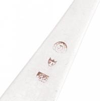 Antik ezüst nagykanál Pozsony-Váralja, 1858 FB mesterjeggyel 69 g