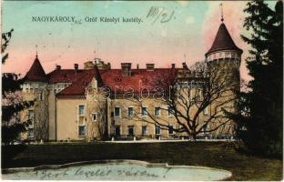 1913 Nagykároly, Carei; Gróf Károlyi kastély. Csókás László kiadása / castle (fl)