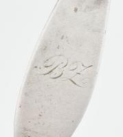 Antik ezüst nagykanál Pozsony-Váralja, 13 latos fémjel, 1858 FB mesterjeggyel 56 g