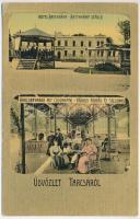 1909 Tarcsa, Tarcsafürdő, Bad Tatzmannsdorf; Batthyány szálló, Károly forrás és Colonnad. Hönigmann Jakab kiadása / Karlsbrunnen mit Colonnade / hotel, mineral water spring (EK)