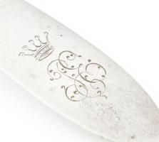 Antik ezüst nagykanál Pest 1845 Pest 13 latos fémjel, TP Török Pál mesterjeggyel 69 g monogramos