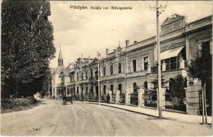 Pöstyén-fürdő, Kúpele Piestany; Király sor, Amália udvar, Király villa. Kohn Bernát kiadása / Königszeile / street view, villas