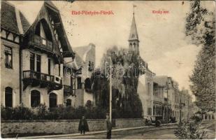 1911 Pöstyén-fürdő, Kúpele Piestany; Király sor. Laufer Nándor kiadása / Königszeile / street view, villas (fa)