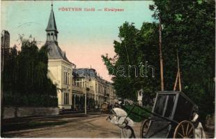 1909 Pöstyén-fürdő, Kúpele Piestany; Király sor. Laufer Nándor kiadása / Königszeile / street view, villas (EK)