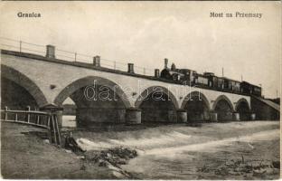 Granica, Most na Przemszy / railway bridge across Przemsza river, locomotive, train