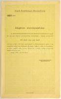 Szeged 1938. "Szegedi Kenderfonógyár Részvénytársaság" ideiglenes részvényutalványa 100db részvényről, szárazpecséttel, "63"-as sorszámmal T:F apró szakadás