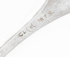 5 db ezüst kiskanál kfl mesterjegyekkel, jelzettek, nagyrészt dianás 83 g