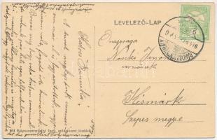 1914 Budapest XVI. Rákosszentmihály, villamos vasútállomás, Otthon kávéház reklámja. Fogyasztási szö...