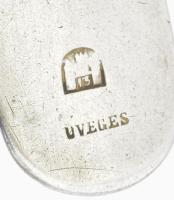 Antik ezüst kiskanál Komárom cca 1800, 13 latos finomságjellel, Üveges mesterjeggyel 32 g