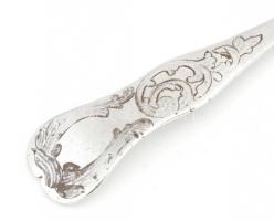 Ezüst leveses kanál vésett díszítéssel dianás jelzéssel, PF mesterjeggyel 68 g