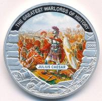 Libéria 2009. 5D ezüstözött Cu "Nagy Hadvezérek - Julius Caesar" multicolor festéssel, kapszulában, tanúsítvánnyal T:PP  Liberia 2009. 5 Dollars silver plated Cu "The Greatest Warlords of History - Julius Caesar" with multicolor picture, in capsule with certificate C:PP