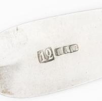 Antik ezüst leveses kanál Brassó, cca 1860, 12 latos finomságjellel, mesterjegy nélkül 64 g