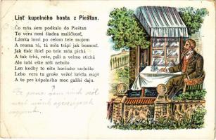 Pöstyén-fürdő, Kúpele Piestany; fürdővendég levele. Kiadja Gipsz H. / List kupelného hosta z Piestan / spa guest letter (EK)