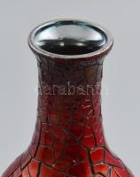 Zsolnay ökörvér mázas repesztett mázas váza jelzett, restaurált 28 cm