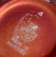 Zsolnay ökörvér mázas repesztett mázas váza jelzett, restaurált 28 cm