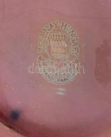 Zsolnay eozin mázas, kínáló tál plasztikus tóparti jelenettel, jelzett, hibátlan 12x9x8 cm