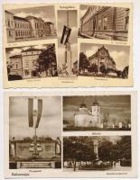 2 db RÉGI magyar város képeslap országzászlóval: Kiskunmajsa, Nyíregyháza / 2 pre-1945 Hungarian town-view postcards