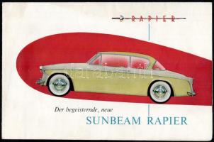 cca 1960 Sunbeam Rapier német nyelvű, képes autós prospektus, kihajtva: 43x28 cm