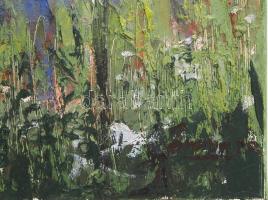 Jancsó Zoltán (1970-): Szarvas a tisztáson. Olaj, vászon. Jelzett. 50x40 cm